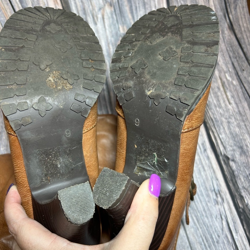 Brown High Heeled Boots Size 9 - Picture 4 of 4